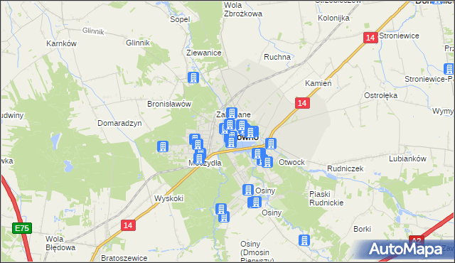 mapa Głowno, Głowno na mapie Targeo