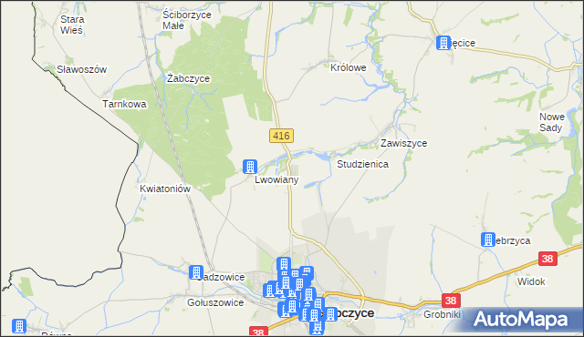 mapa Głubczyce-Sady, Głubczyce-Sady na mapie Targeo