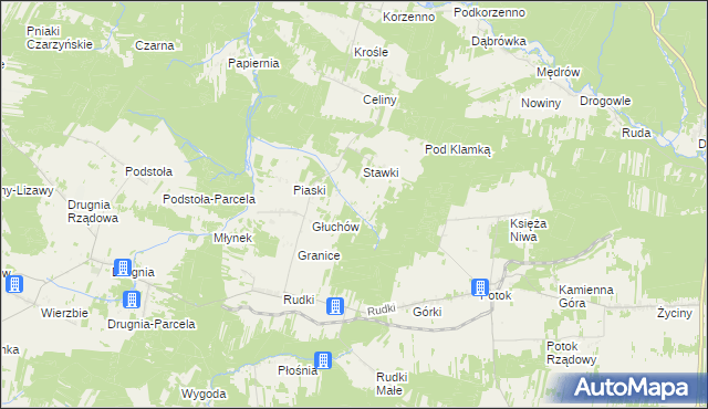 mapa Głuchów-Lasy, Głuchów-Lasy na mapie Targeo