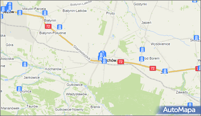 mapa Głuchów powiat skierniewicki, Głuchów powiat skierniewicki na mapie Targeo