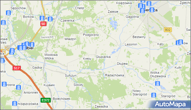 mapa Głupianka, Głupianka na mapie Targeo