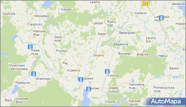 mapa Głusino, Głusino na mapie Targeo