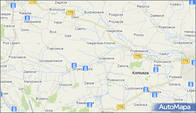 mapa Gnatowice, Gnatowice na mapie Targeo