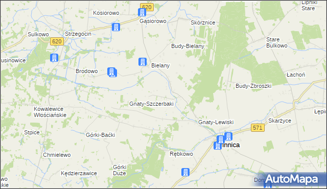 mapa Gnaty-Wieśniany, Gnaty-Wieśniany na mapie Targeo