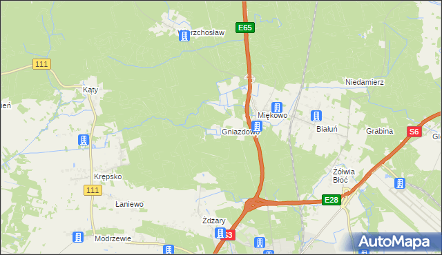 mapa Gniazdowo gmina Goleniów, Gniazdowo gmina Goleniów na mapie Targeo