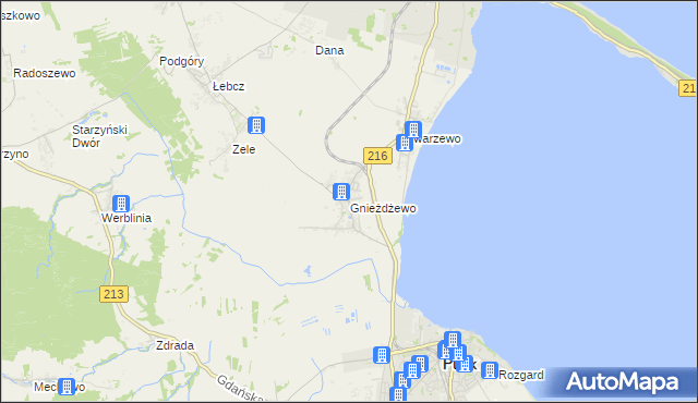 mapa Gnieżdżewo, Gnieżdżewo na mapie Targeo