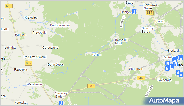 mapa Gnilec, Gnilec na mapie Targeo