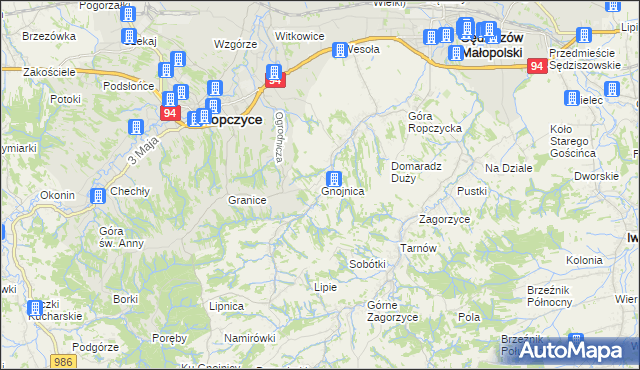 mapa Gnojnica, Gnojnica na mapie Targeo