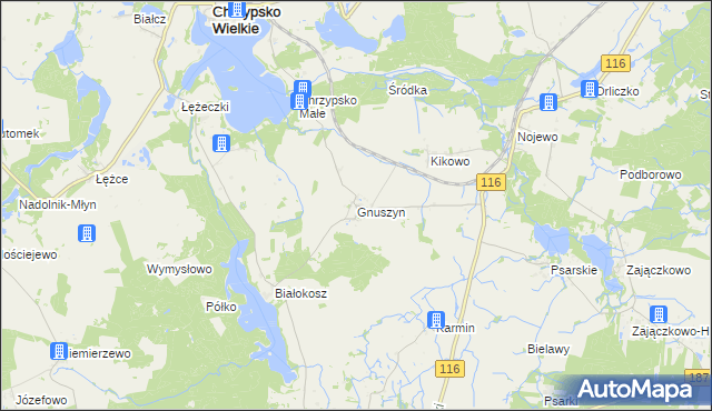 mapa Gnuszyn, Gnuszyn na mapie Targeo