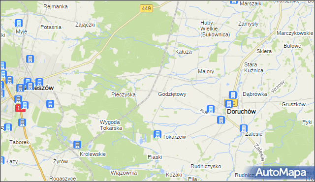 mapa Godziętowy, Godziętowy na mapie Targeo