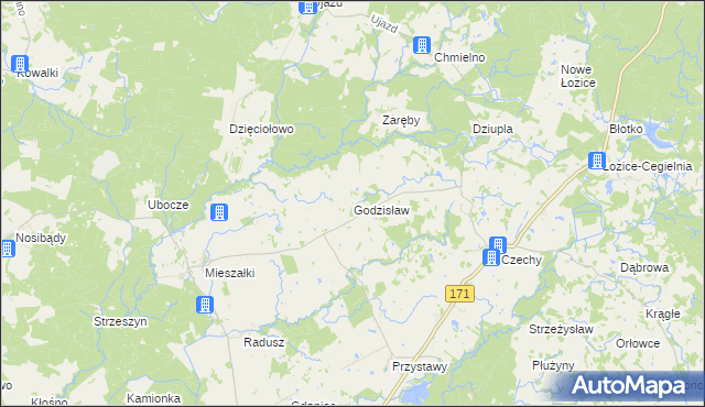 mapa Godzisław, Godzisław na mapie Targeo