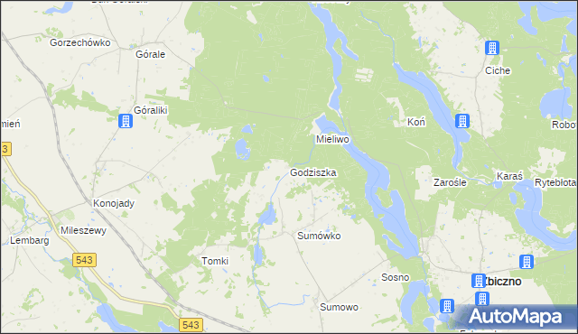 mapa Godziszka gmina Zbiczno, Godziszka gmina Zbiczno na mapie Targeo