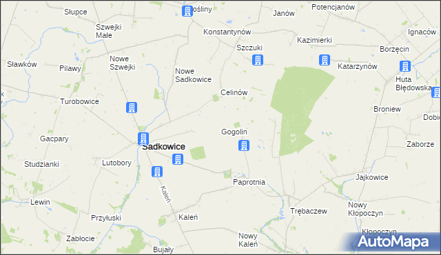 mapa Gogolin gmina Sadkowice, Gogolin gmina Sadkowice na mapie Targeo