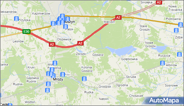 mapa Gójszcz, Gójszcz na mapie Targeo