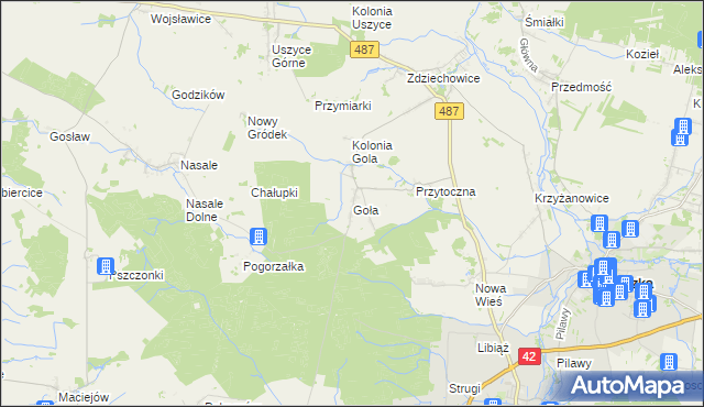 mapa Goła, Goła na mapie Targeo