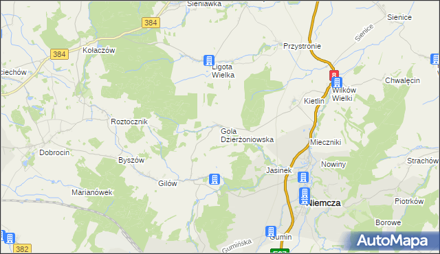 mapa Gola Dzierżoniowska, Gola Dzierżoniowska na mapie Targeo