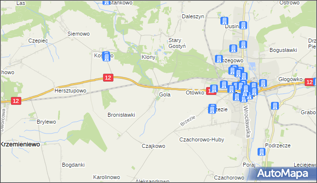 mapa Gola gmina Gostyń, Gola gmina Gostyń na mapie Targeo