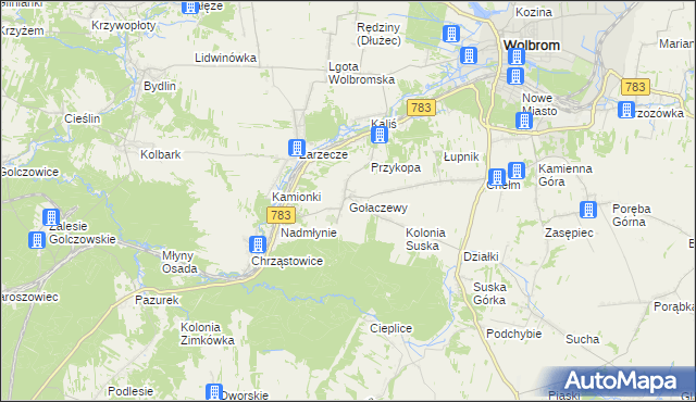 mapa Gołaczewy, Gołaczewy na mapie Targeo