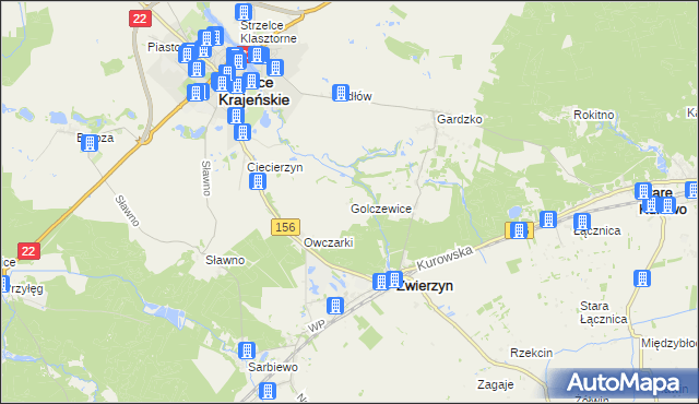 mapa Golczewice, Golczewice na mapie Targeo