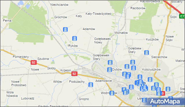 mapa Gołębiewek Stary, Gołębiewek Stary na mapie Targeo