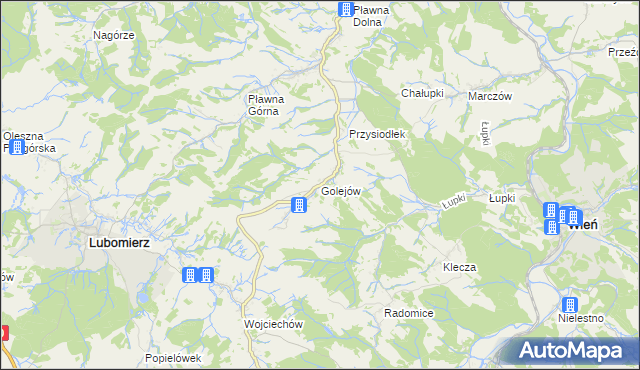 mapa Golejów, Golejów na mapie Targeo