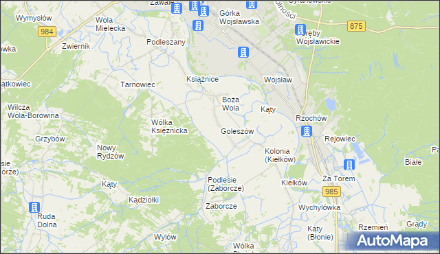 mapa Goleszów gmina Mielec, Goleszów gmina Mielec na mapie Targeo