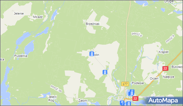 mapa Golin gmina Człopa, Golin gmina Człopa na mapie Targeo