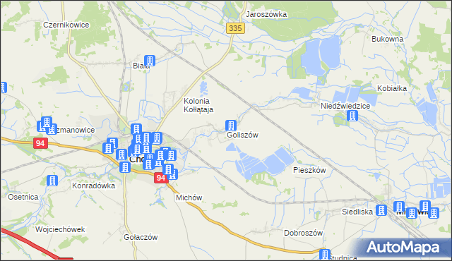 mapa Goliszów, Goliszów na mapie Targeo