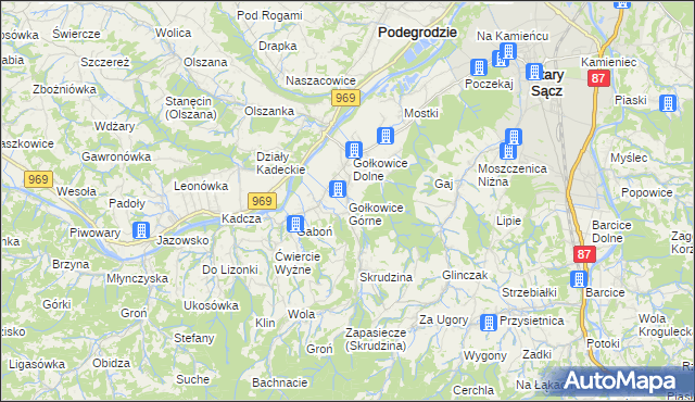 mapa Gołkowice Górne, Gołkowice Górne na mapie Targeo