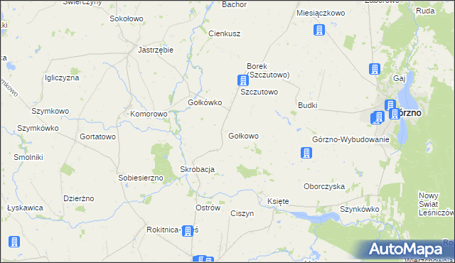 mapa Gołkowo gmina Górzno, Gołkowo gmina Górzno na mapie Targeo