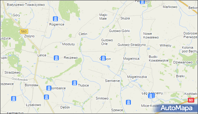 mapa Gołocin, Gołocin na mapie Targeo
