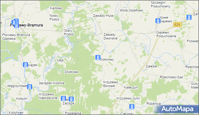 mapa Gołoniwy, Gołoniwy na mapie Targeo