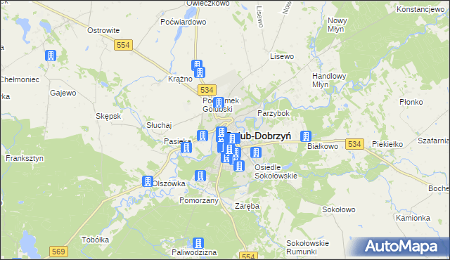 mapa Golub-Dobrzyń, Golub-Dobrzyń na mapie Targeo