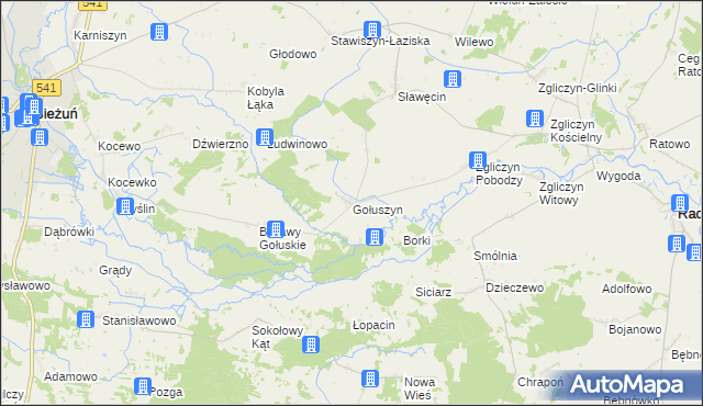 mapa Gołuszyn, Gołuszyn na mapie Targeo