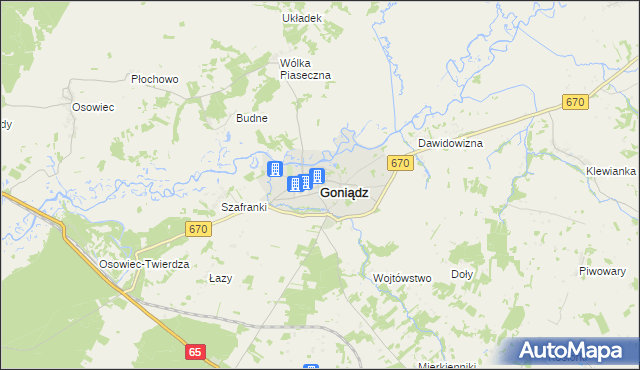 mapa Goniądz, Goniądz na mapie Targeo