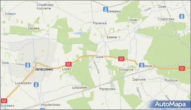 mapa Góra gmina Jaraczewo, Góra gmina Jaraczewo na mapie Targeo