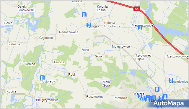 mapa Góra gmina Niemodlin, Góra gmina Niemodlin na mapie Targeo
