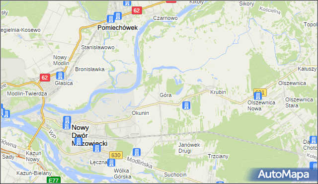 mapa Góra gmina Wieliszew, Góra gmina Wieliszew na mapie Targeo