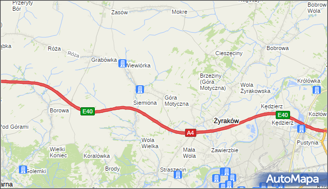 mapa Góra Motyczna, Góra Motyczna na mapie Targeo