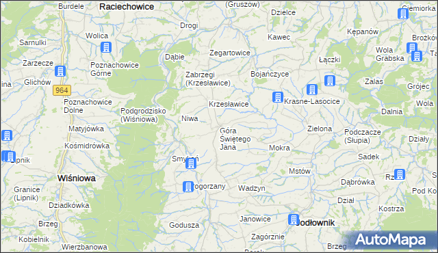 mapa Góra Świętego Jana, Góra Świętego Jana na mapie Targeo