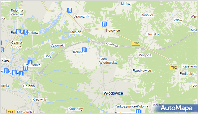 mapa Góra Włodowska, Góra Włodowska na mapie Targeo