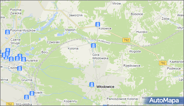mapa Góra Włodowska, Góra Włodowska na mapie Targeo