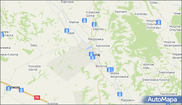 mapa Goraj powiat biłgorajski, Goraj powiat biłgorajski na mapie Targeo