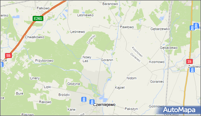 mapa Goranin gmina Czerniejewo, Goranin gmina Czerniejewo na mapie Targeo