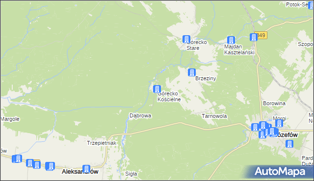 mapa Górecko Kościelne, Górecko Kościelne na mapie Targeo