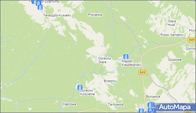 mapa Górecko Stare, Górecko Stare na mapie Targeo