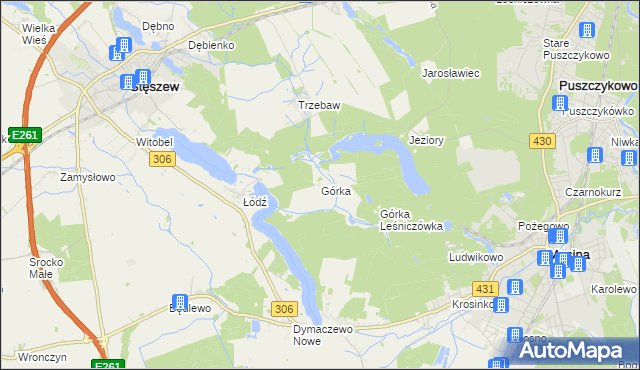 mapa Górka gmina Stęszew, Górka gmina Stęszew na mapie Targeo