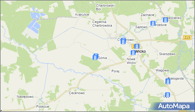 mapa Górka gmina Wicko, Górka gmina Wicko na mapie Targeo