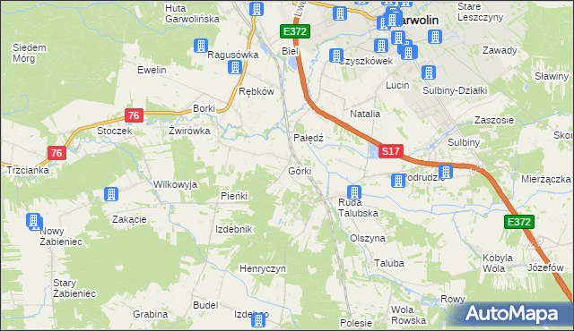 mapa Górki gmina Garwolin, Górki gmina Garwolin na mapie Targeo