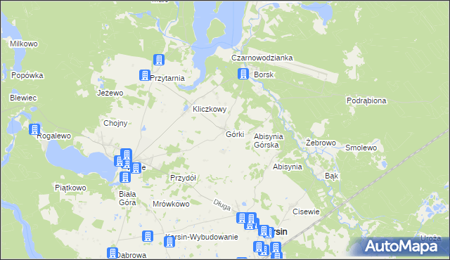 mapa Górki gmina Karsin, Górki gmina Karsin na mapie Targeo